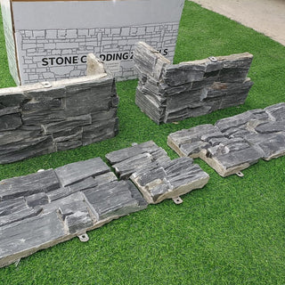 Black Slate Cladding Z Panels Cement Backing 550 x 200 £67.28/m2