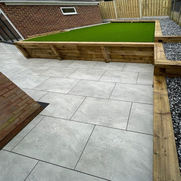 Earthcore Esprit Grey Porcelain Paving Slabs 900 x 600 Stone Paving