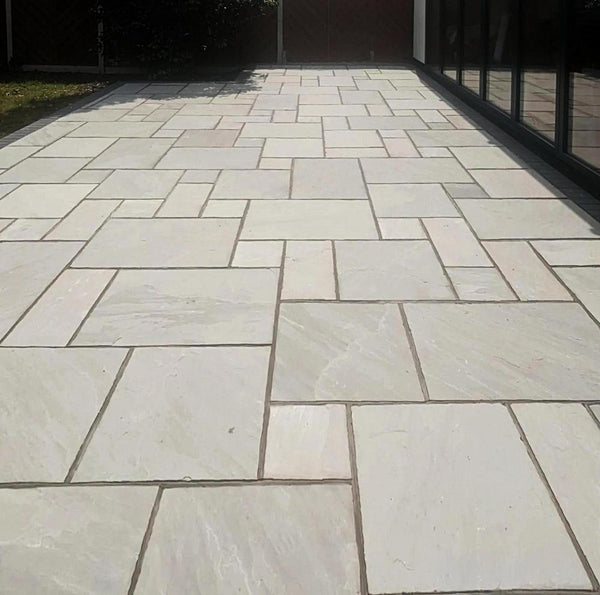 Kandla Grey Indian Sandstone Paving Slabs Patio Packs 22mm Stone