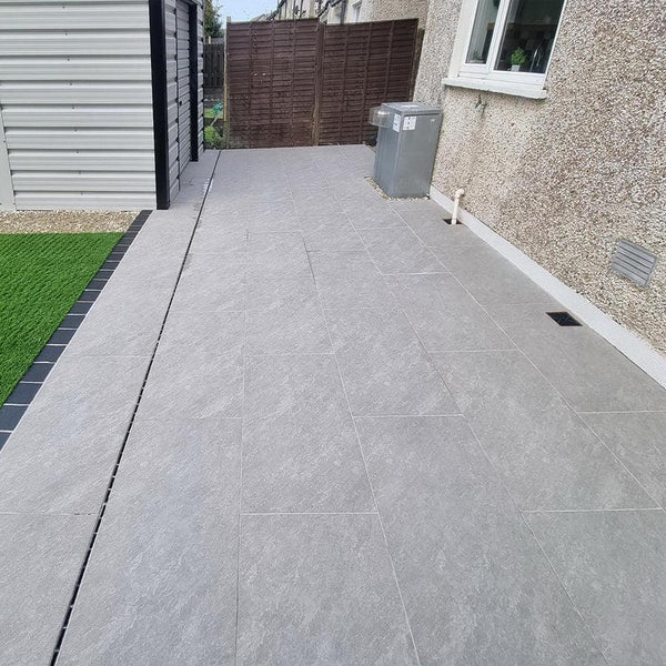 Quartz Grey Porcelain Paving Slabs 900 x 600 Stone Paving Direct
