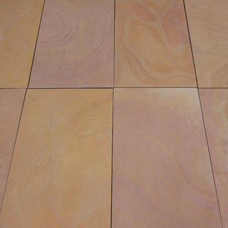 Smooth Rippon Buff Sandstone Paving, Honed & Sawn 900x600 £22.69/m2