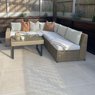 Hammer Beige Porcelain Paving Slabs 600x600x20mm £24.47/m2