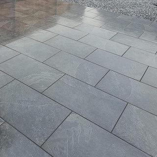 Brazilian Black Slate Effect Porcelain Paving Slabs 900x600x20mm £22.69/m2