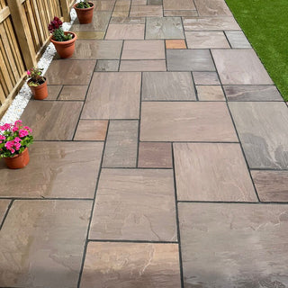 Autumn Brown Indian Sandstone Paving Slabs 900x600 22mm Cal. £22.79/m2