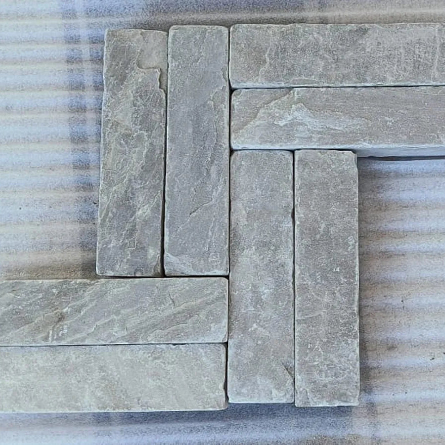 Kandla Grey Sandstone Tumbled Pavers 200x50x40mm, £53.99/m2