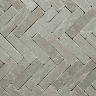 Kandla Grey Sandstone Tumbled Pavers 200x50x40mm, £53.99/m2