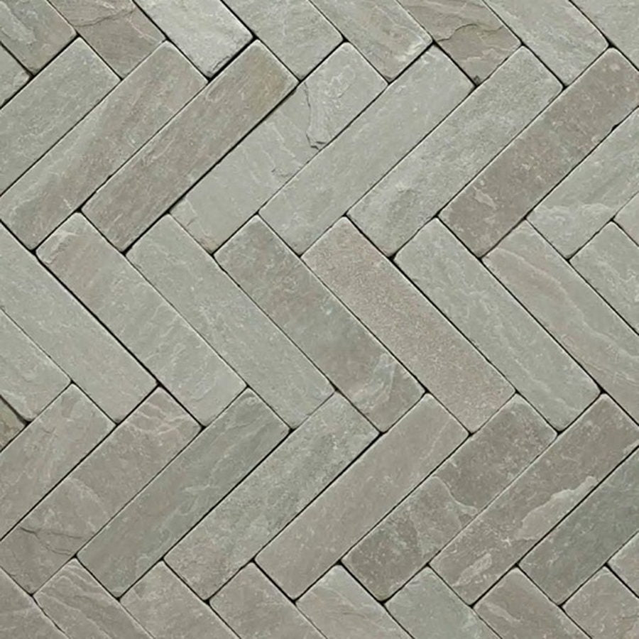 Kandla Grey Sandstone Tumbled Pavers 200x50x40mm, £53.99/m2