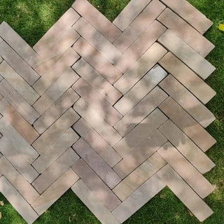 Raj Green Sandstone Tumbled Pavers 200x50x40mm, £53.99/m2