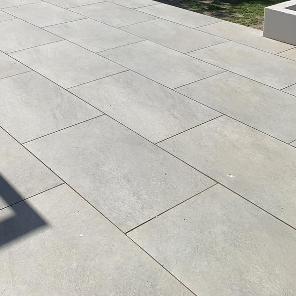 Hammer Stone Grey Porcelain Paving Slabs 900x600 Stone Paving Direct