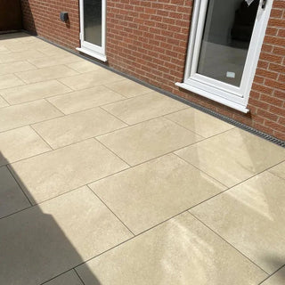 Hammer Beige Porcelain Paving Tiles 900x600x20 £22.10/m2