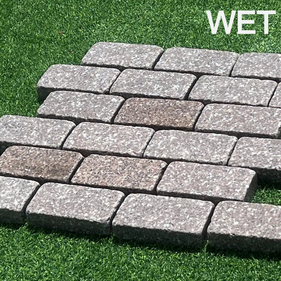 Rose Pink Granite Tumbled Setts 200x100x50mm From £56.79/m2