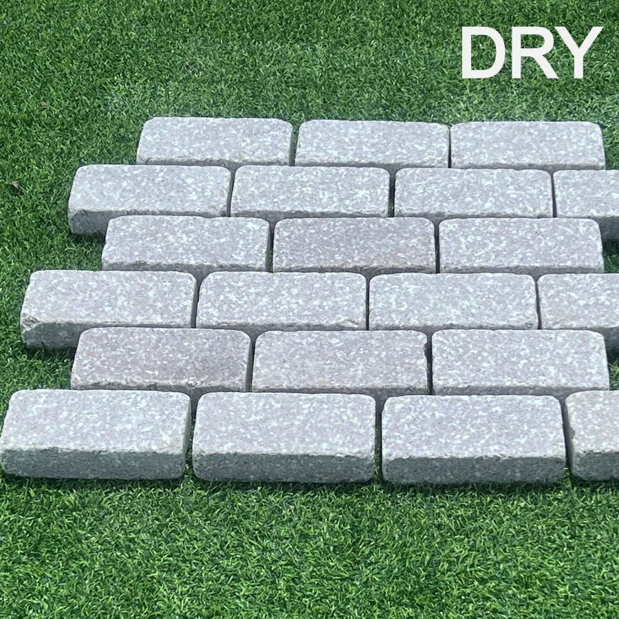 Rose Pink Granite Tumbled Setts 200x100x50mm From £56.79/m2