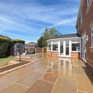 Raj Green Indian Sandstone Paving Slabs 900x600 22mm Calibrated £22.69/m2