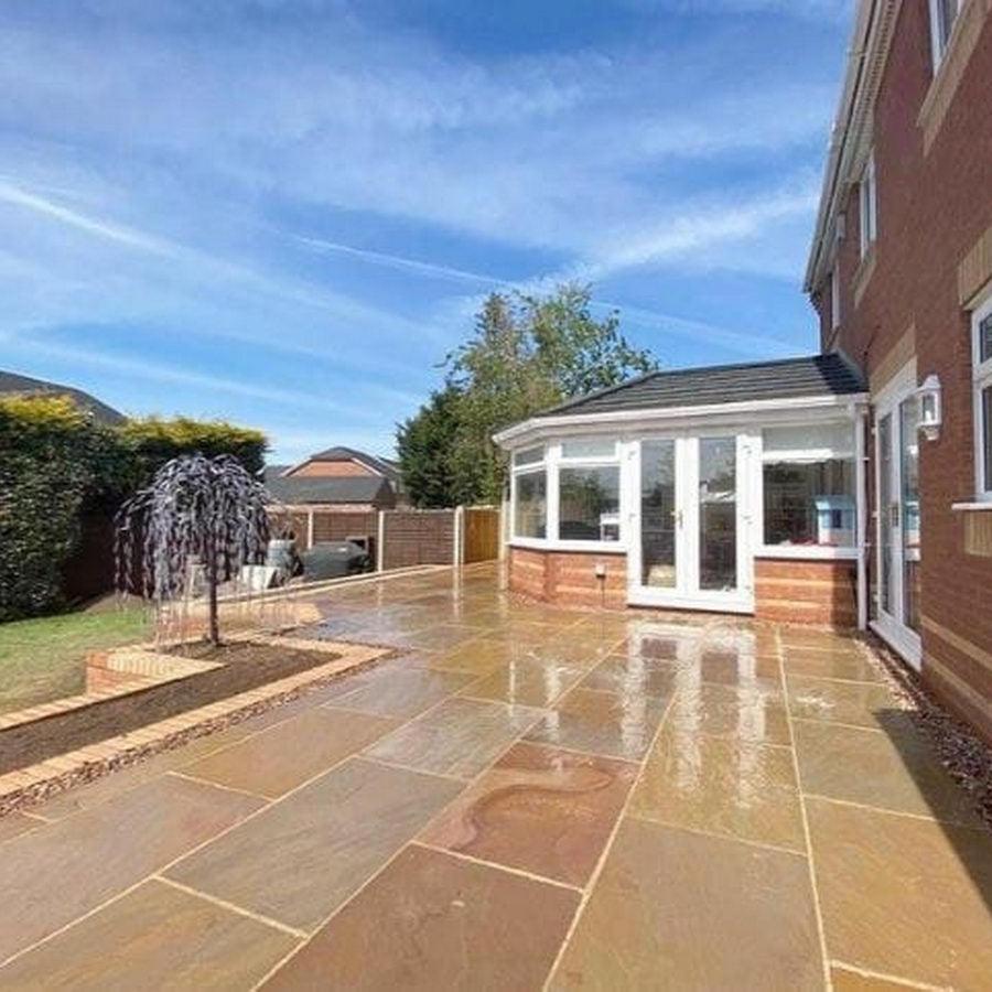 Raj Green Indian Sandstone Paving Slabs 900x600 22mm Calibrated £23.16/m2