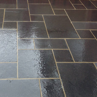 Kadapha Black Limestone Paving Slabs Patio Packs £21.69/m2