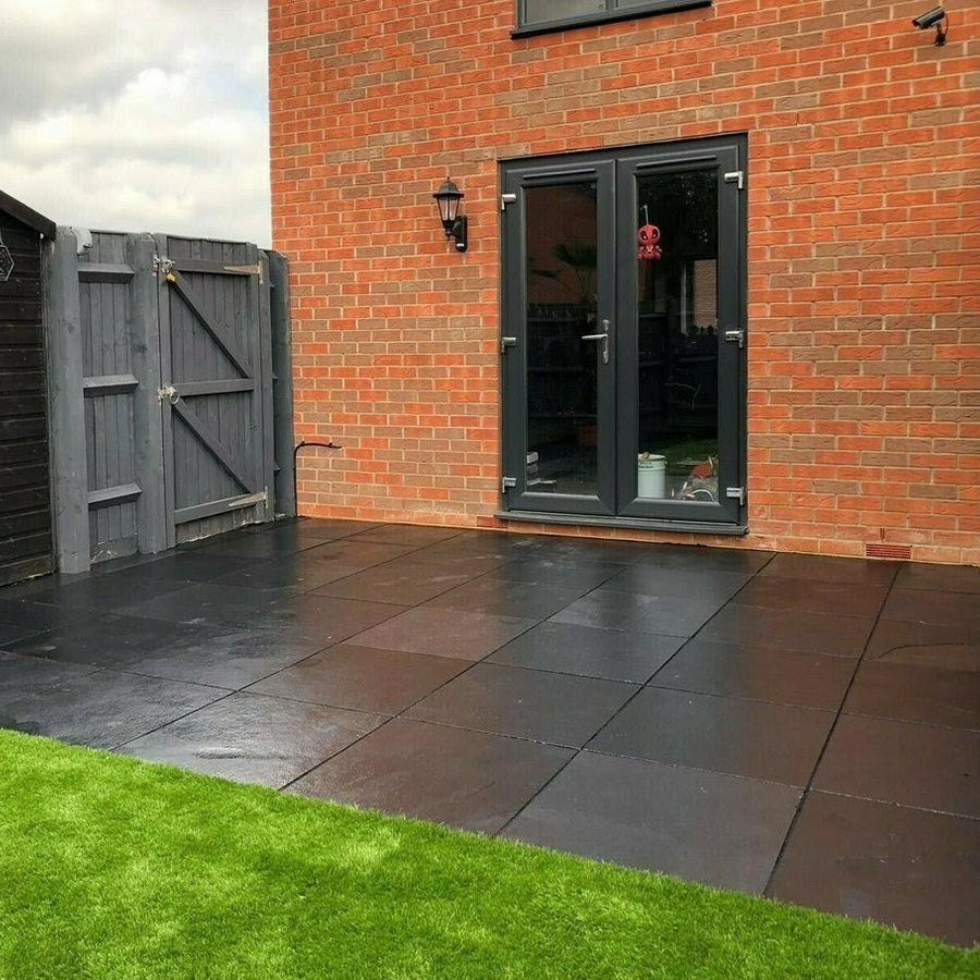 Paving Slabs 600 x 600 22mm Black Kadapha Limestone Sawn £20.69/m2