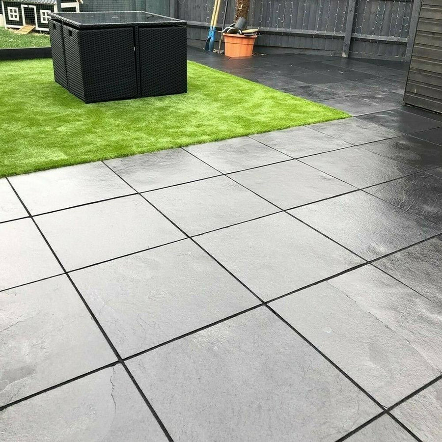 Paving Slabs 600 x 600 22mm Black Kadapha Limestone Sawn £20.69/m2