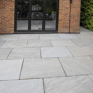 Kandla Grey Sandstone Paving Slabs, Light Grey 900x600 22mm £23.99/m2