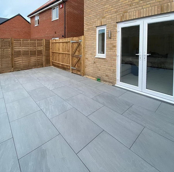 Kandla Grey Porcelain Paving Slabs 900x600 Stone Paving Direct