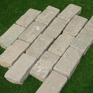 Kandla Grey Sandstone Setts & Cobbles 200 x 100 x 50mm, £40.29/m2