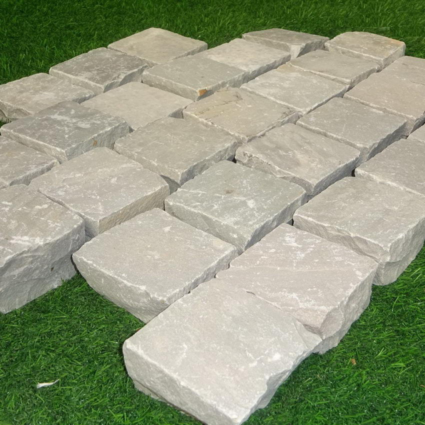 Kandla Grey Sandstone Setts & Cobbles 100 x 100 x 50mm, £40.29/m2