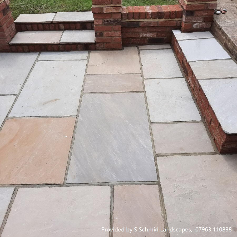 Raj Blend Sandstone Paving Slabs, 560 Series 5 Sizes 22mm Cal £21.19/m2