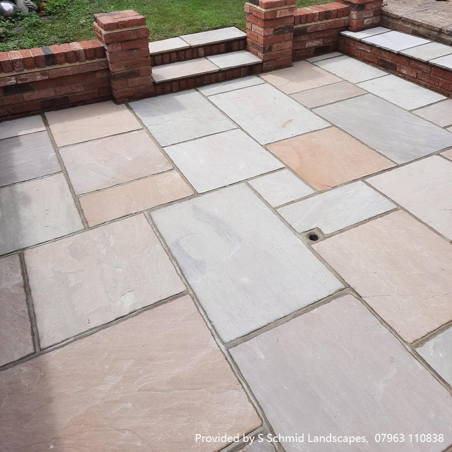 Raj Blend Sandstone Paving Slabs, 560 Series 5 Sizes 22mm Calibrated £22.35/m2