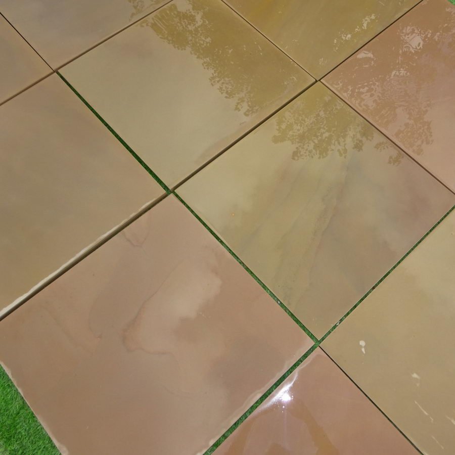 Raj Green Smooth Indian Sandstone Paving Sawn & Honed 600x600 £23.69/m2