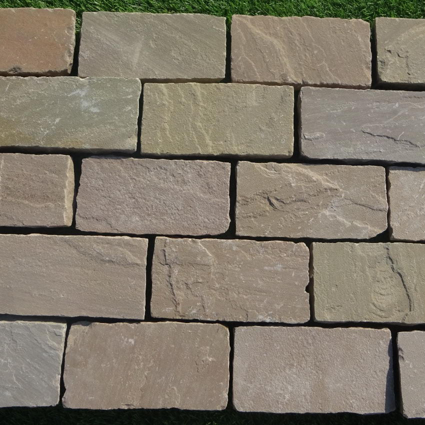 Raj Green Sandstone Setts & Cobbles 200 x 100 x 50mm, £55.29/m2