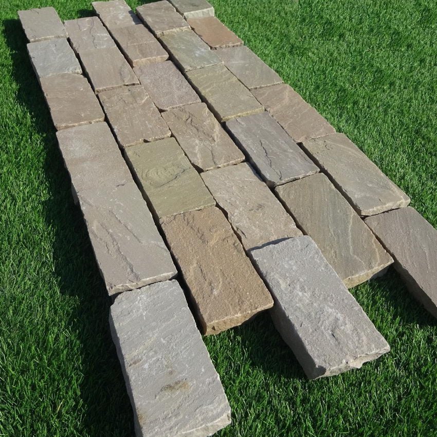 Raj Green Sandstone Setts & Cobbles 200 x 100 x 50mm, £39.69/m2