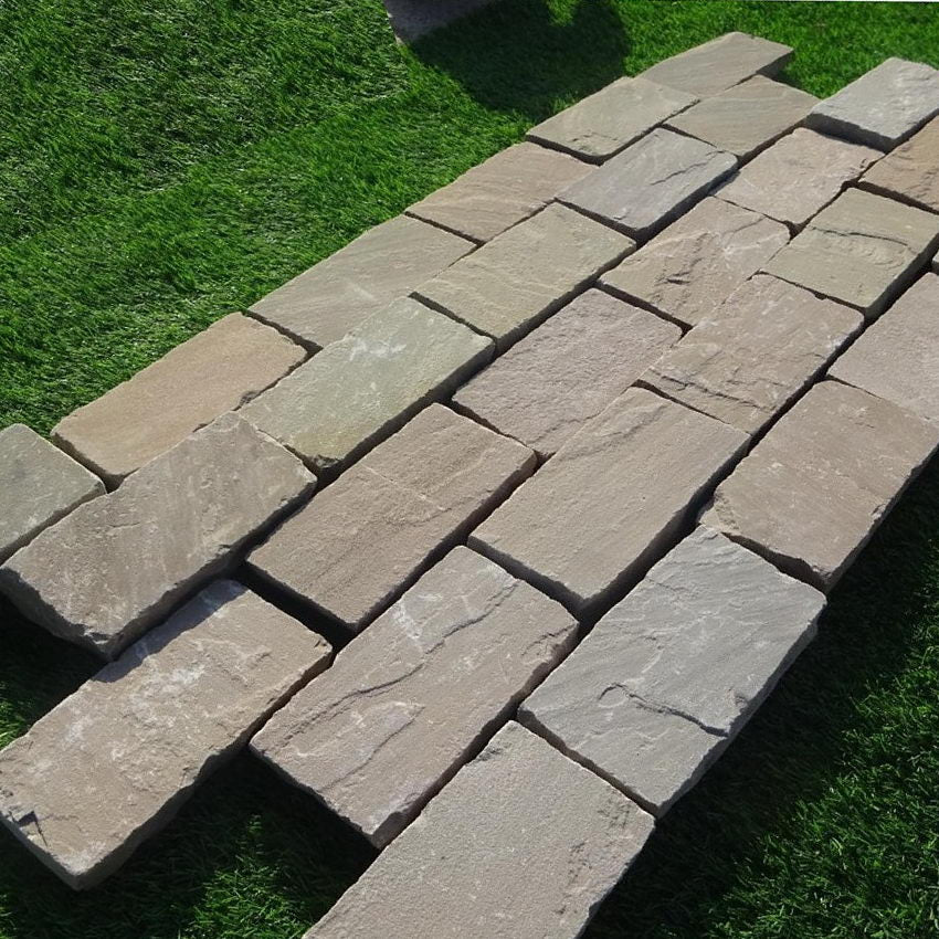 Raj Green Sandstone Setts & Cobbles 200 x 100 x 50mm, £39.69/m2