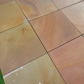Rippon Buff Indian Sandstone Paving, Smooth Honed & Sawn 600x600 £20.69/m2