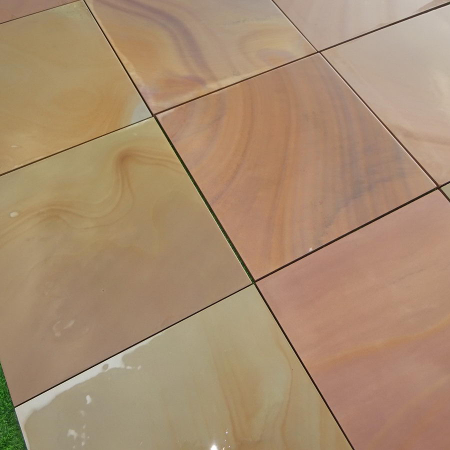 Rippon Buff Sandstone Paving, Smooth Honed & Sawn 600x600 £20.69/m2