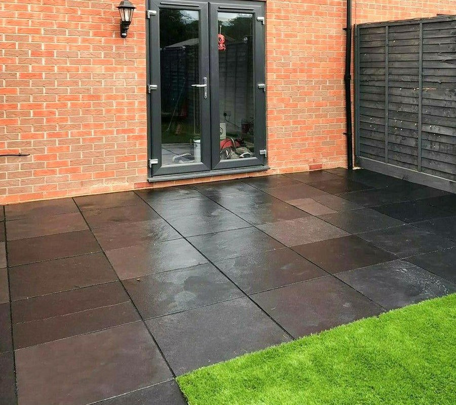 Paving Slabs 600 x 600 22mm Black Kadapha Limestone Sawn £20.69/m2