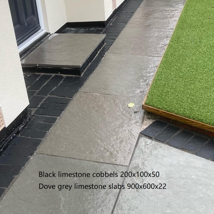 Kadapha Block Paving, Black Limestone Setts & Cobbles 200x100x50 £40.47/m2