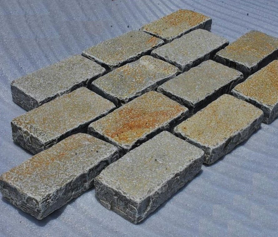 Tandur Yellow Limestone Setts & Cobbles 200 x 100 x 50 £39.50/m2