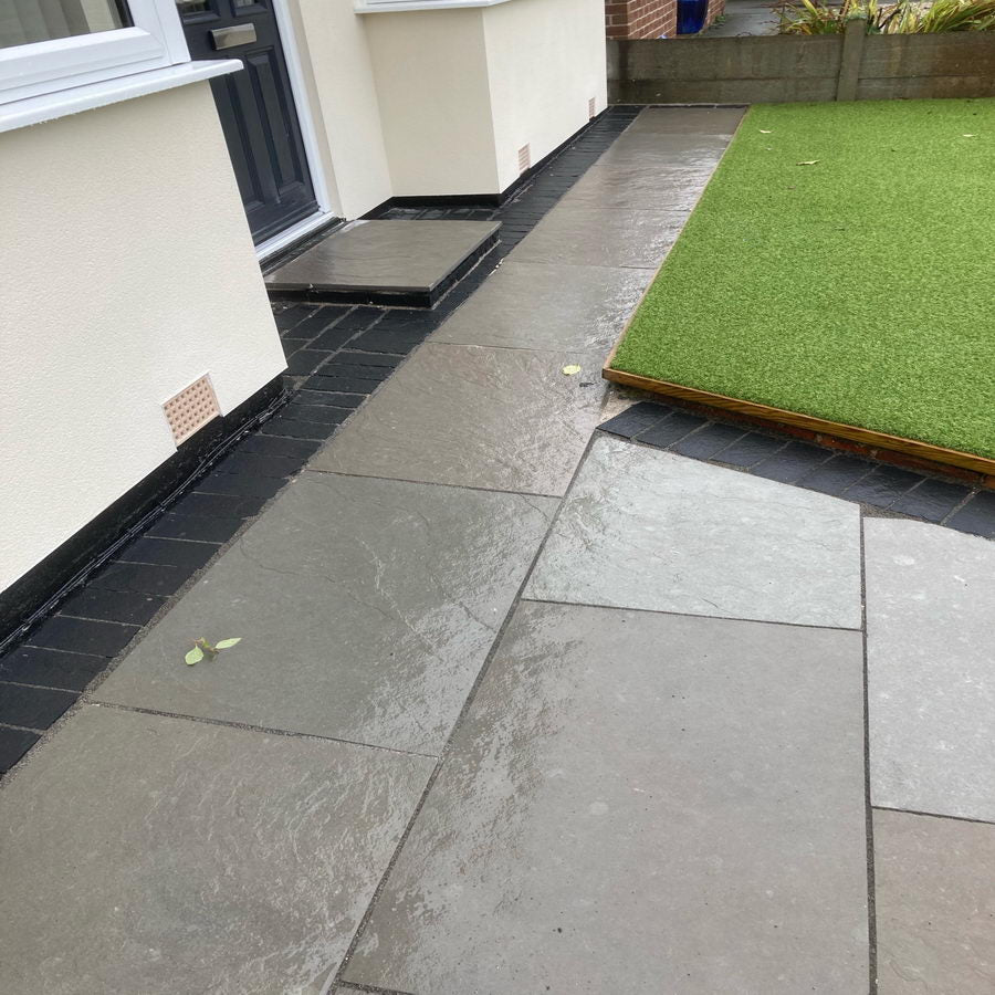 Dove Grey Limestone Paving, Sawn Edge 900x600 22mm Cal. £26.44/m2
