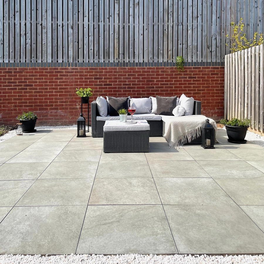 Hammer Grey Porcelain Paving Slabs 600x600x20mm £21.19/m2