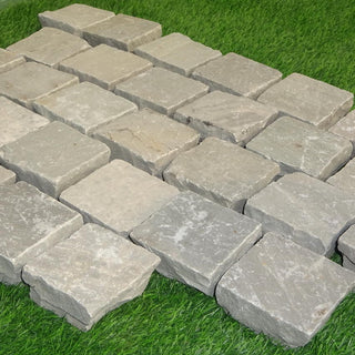 Kandla Grey Sandstone Setts & Cobbles 100 x 100 x 50mm, £40.29/m2