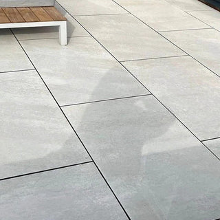 Himalayan White Porcelain Paving Slabs 900x600x20mm £22.10/m2