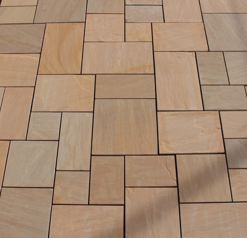 Autumn Brown Indian Sandstone Paving Patio Packs 22mm Cal. £20.99/m2