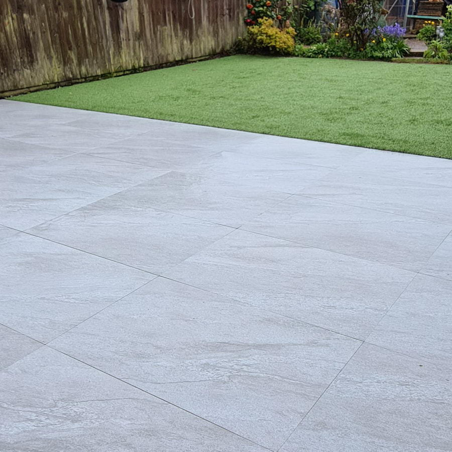 Grey Porcelain Paving Slabs, County Light Grey 900x600x20mm £22.69/m2