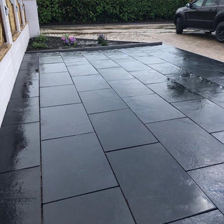 Black Limestone Paving Slabs, Midnight Sawn Edge 900 x 600 22mm, £23.00/m2