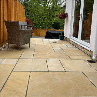 Mint Fossil Sandstone Paving, Smooth Honed & Sawn Patio Packs £24.59/m2