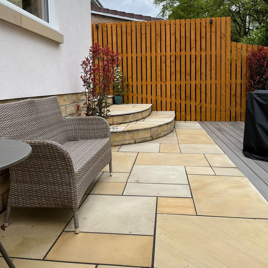 Mint Fossil Sandstone Paving, Smooth Honed & Sawn Patio Packs £24.59/m2