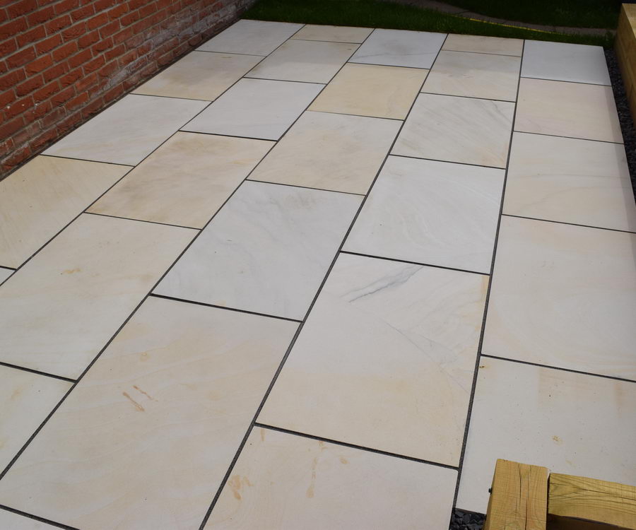 Smooth Mint Fossil Sandstone Paving, Honed & Sawn 900x600 £30.80/m2