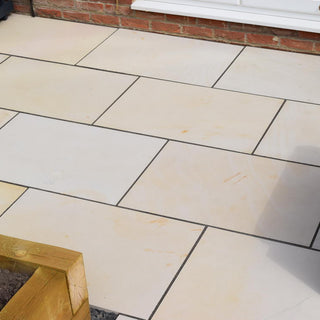 Smooth Mint Fossil Indian Sandstone Paving, Honed & Sawn 900x600 £25.39/m2