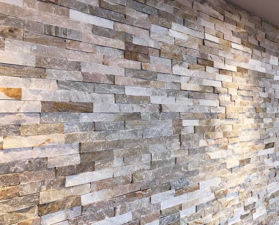 Oyster Quartz Split Face Tiles Stone Cladding 550x150 £35.59/m2