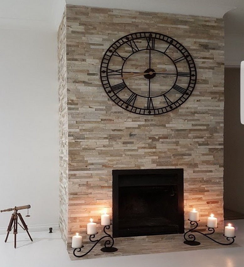 Oyster Quartz Split Face Tiles, Stone Cladding 360x100 £28.69/m2