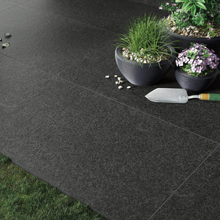 Black Basalt Porcelain Paving  Slabs 900x600x20mm £25.67/m2